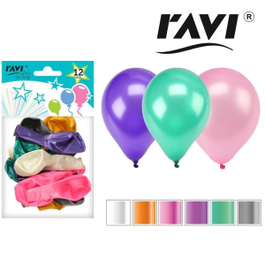 Let's Go Party balony metalizowane 12 sztuk RAVI